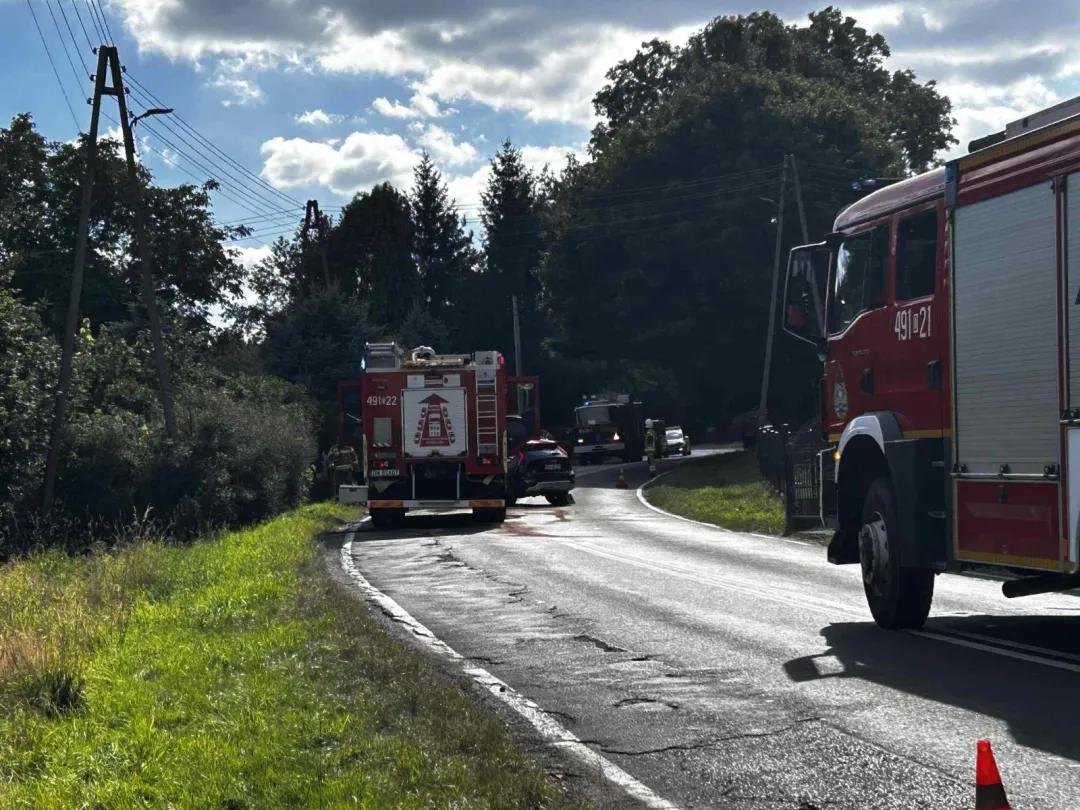 Wypadek na DW297 w Pławnej Dolnej
