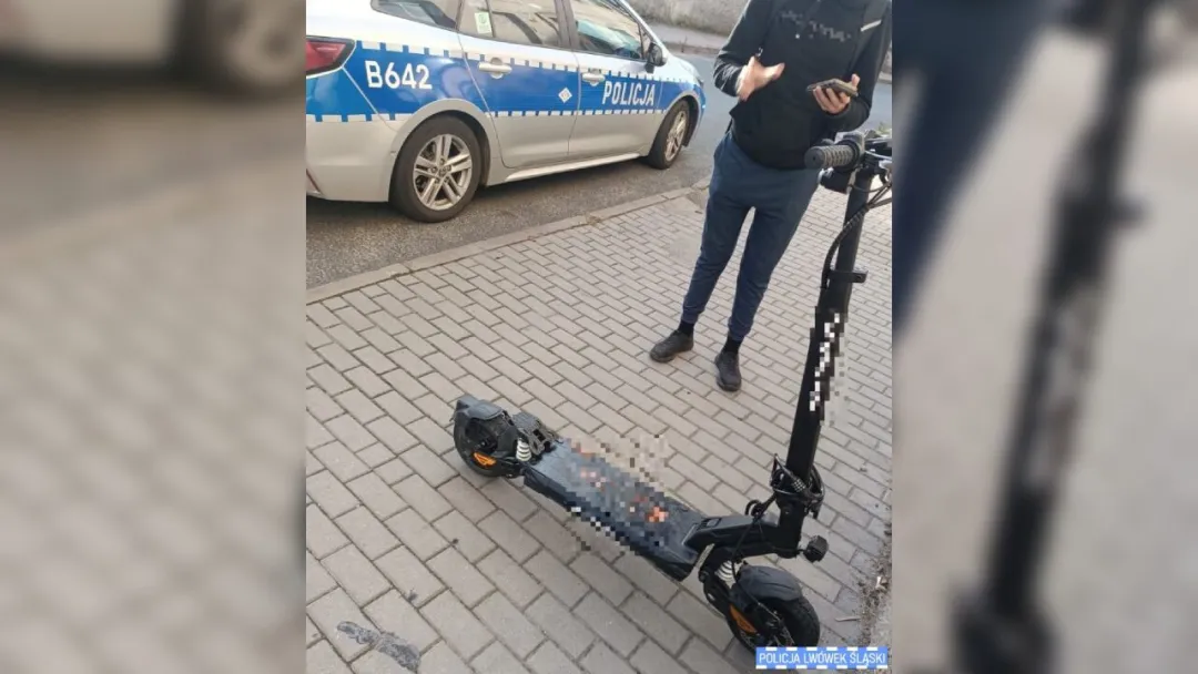 13-latek na hulajnodze elektrycznej nie zastosował się do znaku. Policjanci przypominają o przepisach