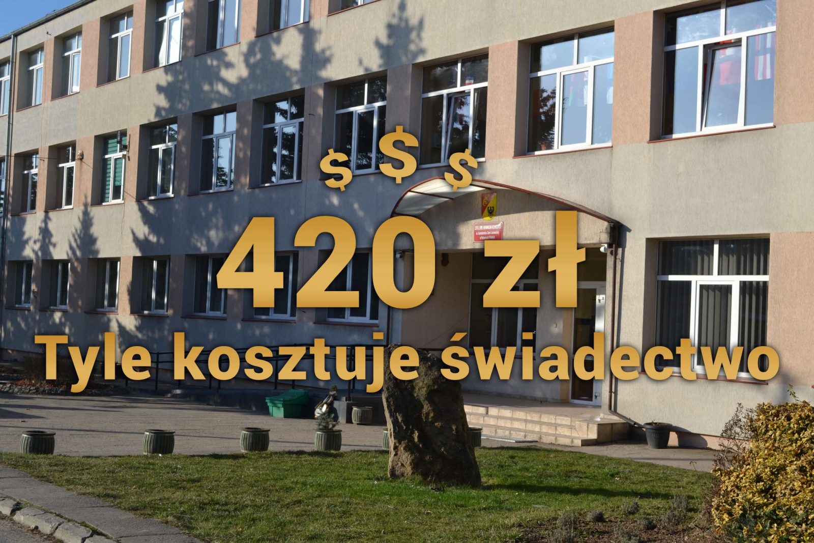 Nie masz 420 zł? Nie dostaniesz świadectwa w ZSET Rakowice!