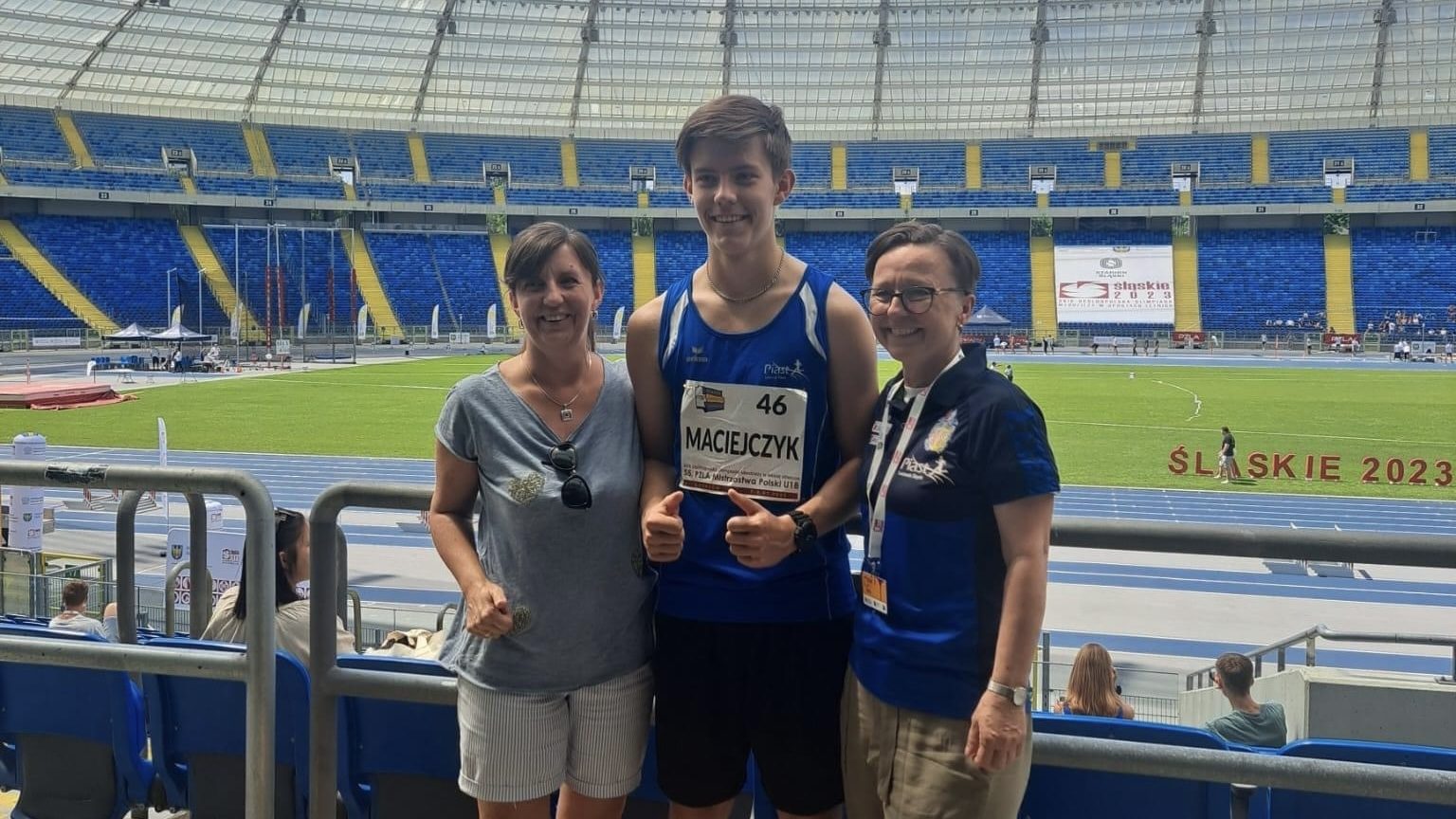 Piotr Maciejczyk z MKS Piast zajął szóste miejsce w Polsce w rzucie oszczepem