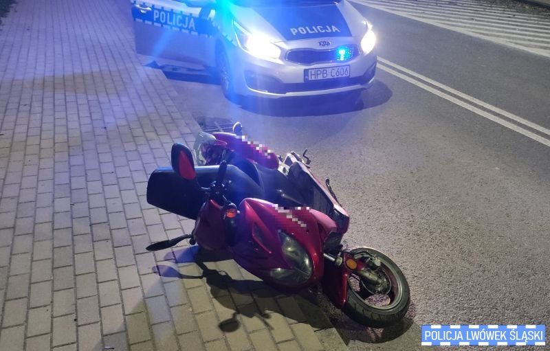 Wleń: 16-latek pod wpływem narkotyków uciekał policji skuterem