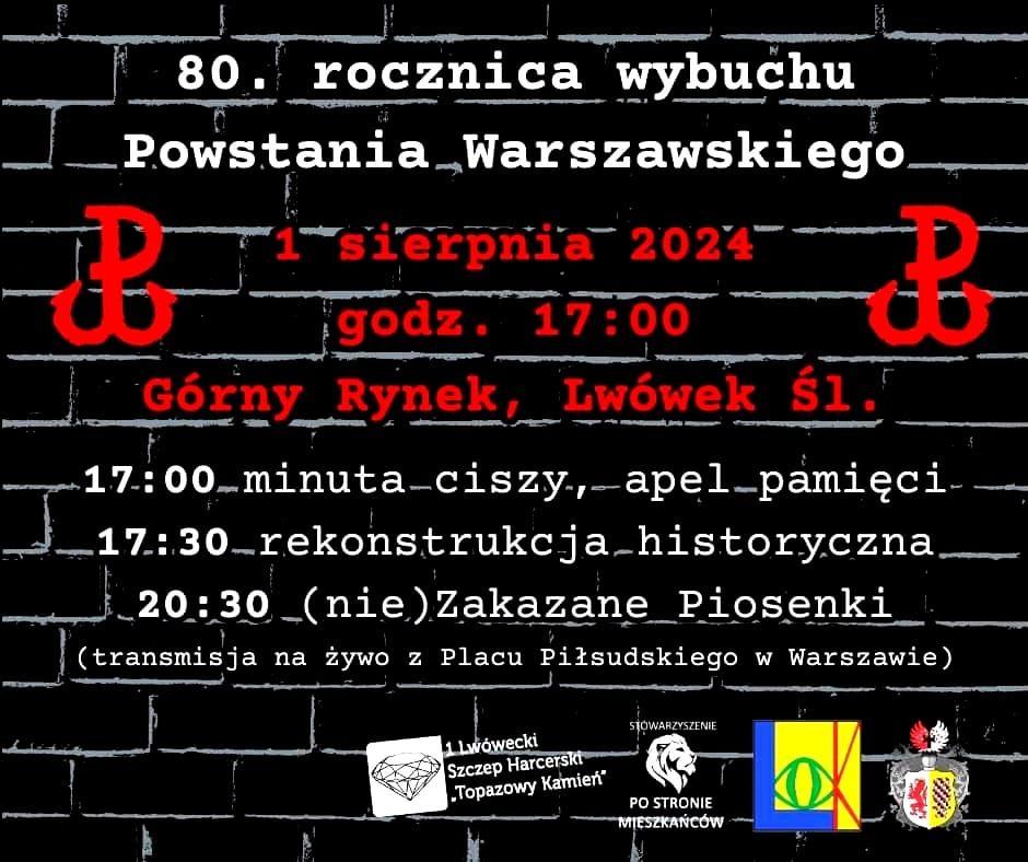 Obchody 80. rocznicy wybuchu Powstania Warszawskiego w Lwówku Śląskim