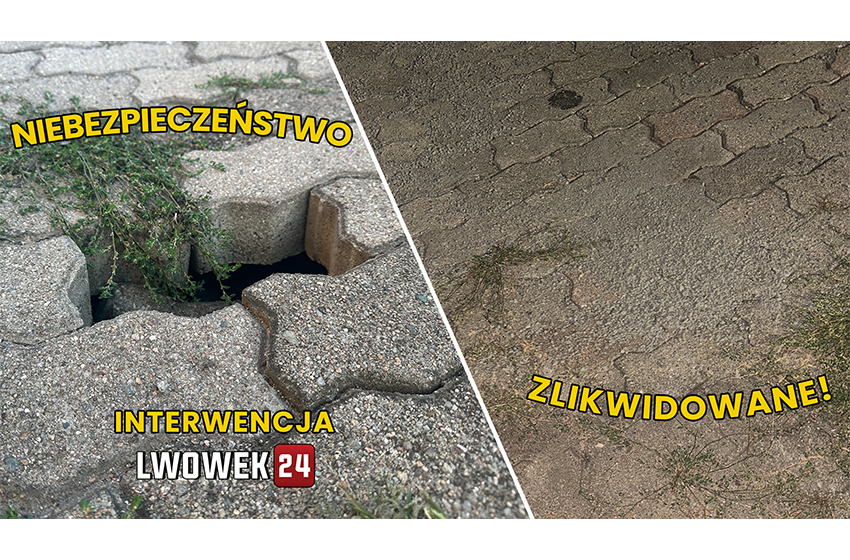 Skuteczna interwencja Lwowek24: Naprawiono dziurę w chodniku na Krawczyńskiego!