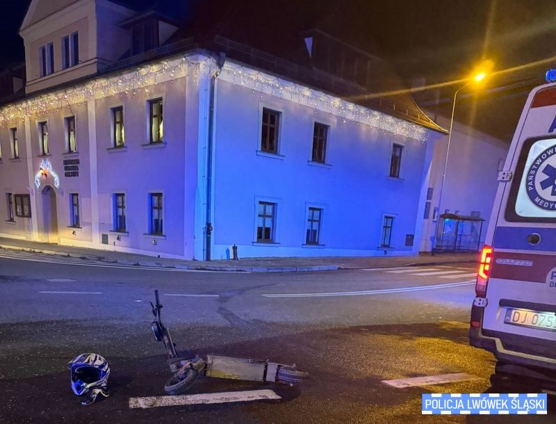 Policja o wypadku z udziałem hulajnogi elektrycznej