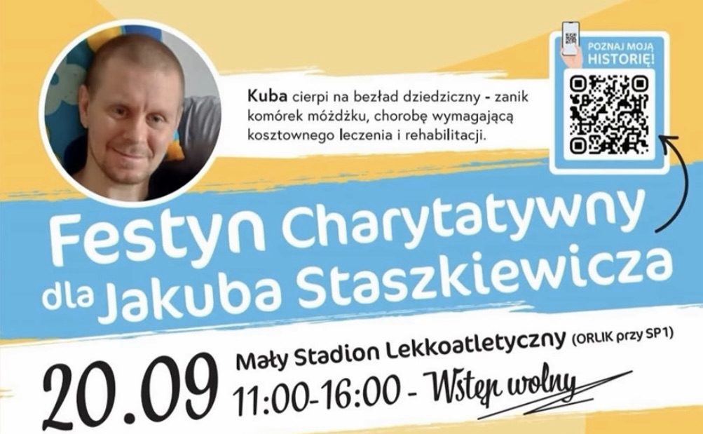 Zapraszamy na Festyn Charytatywny dla Jakuba Staszkiewicza