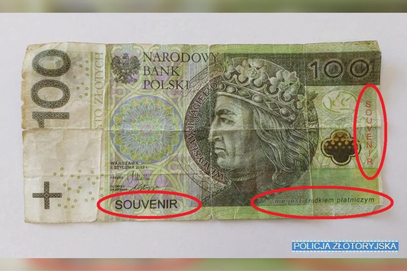 Chciał rozmienić zabawkowe 100 zł - o jego dalszym losie zadecyduje sąd.