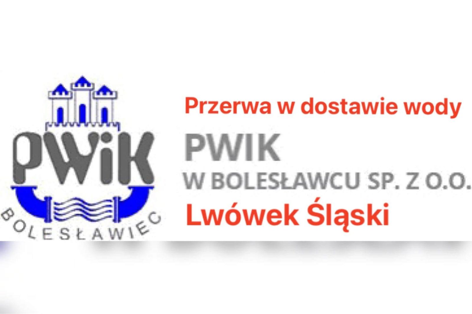 W Lwówku Śląskim od 23:00 nie będzie wody