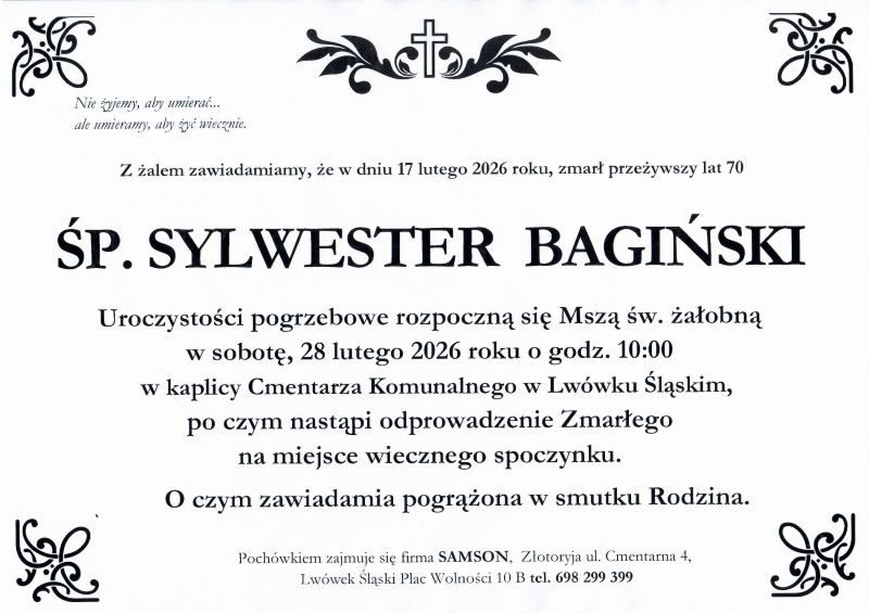 Odszedł Sylwester Bagiński