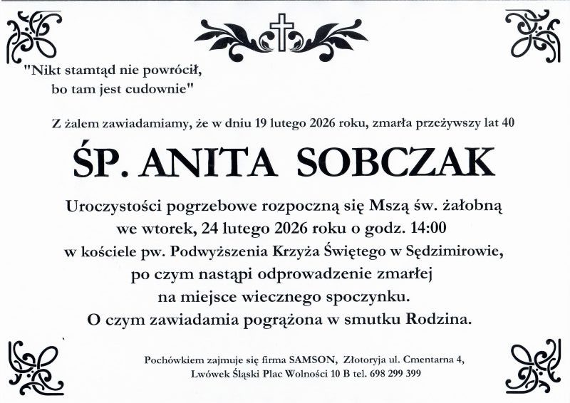 Odeszła Anita Sobczak