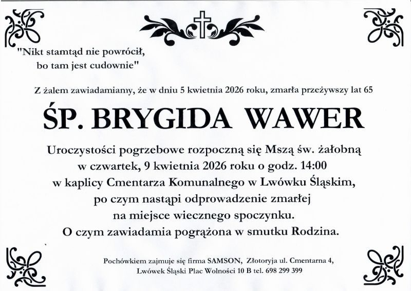 Odeszła Brygida Wawer