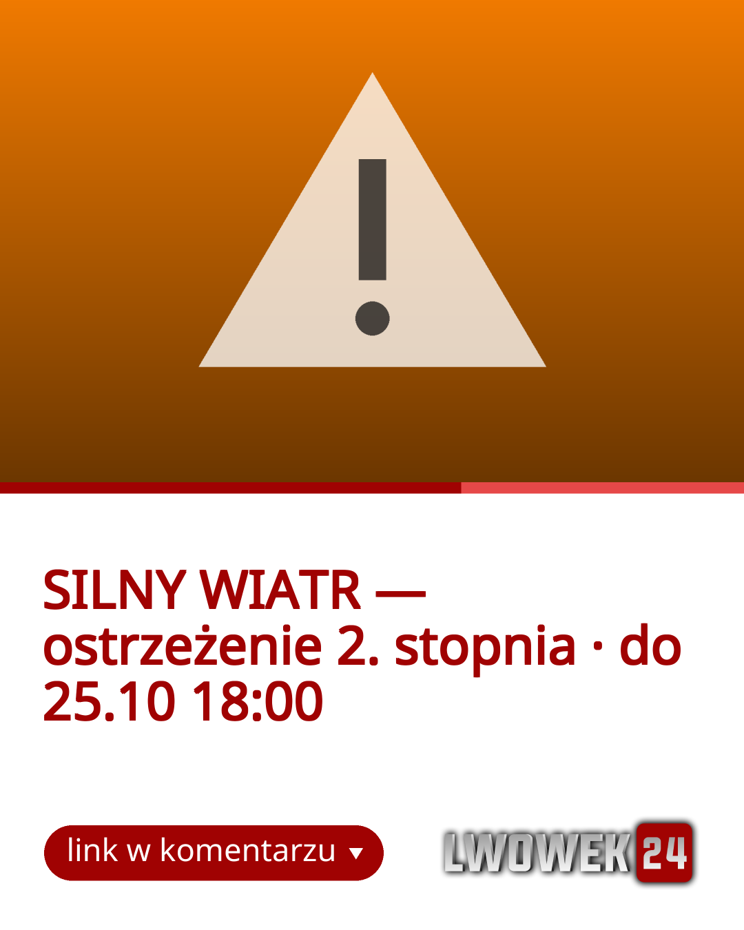 IMGW ostrzega: silny wiatr. Ostrzeżenie 2. stopnia dla powiatu lwóweckiego