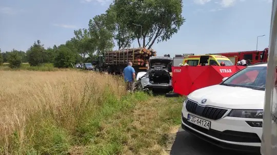  Nowogrodziec. Śmiertelny wypadek, kierowca Renault wjechał pod ciężarówkę