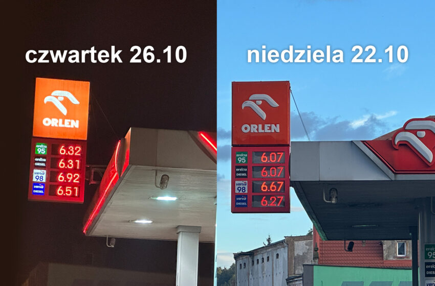  W ciągu czterech dni paliwo podrożało o 25 gr