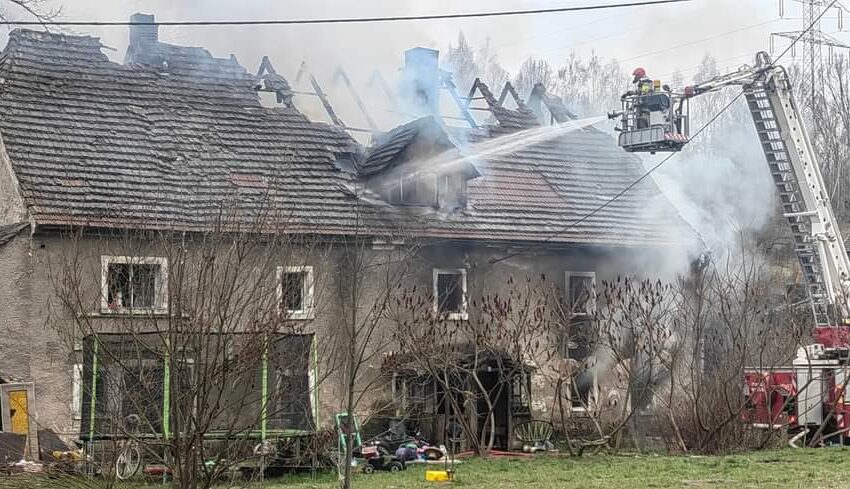  Pożar domu w Lwówku Śląskim