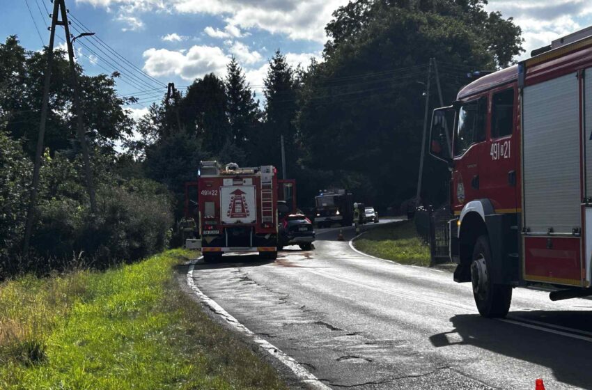  Wypadek na DW297 w Pławnej Dolnej