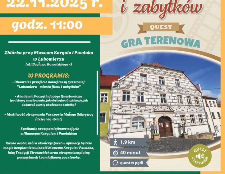  Lubomierz odkrywa skarby! Nowy quest „Lubomierz – miasto filmu i zabytków” już w tę sobotę