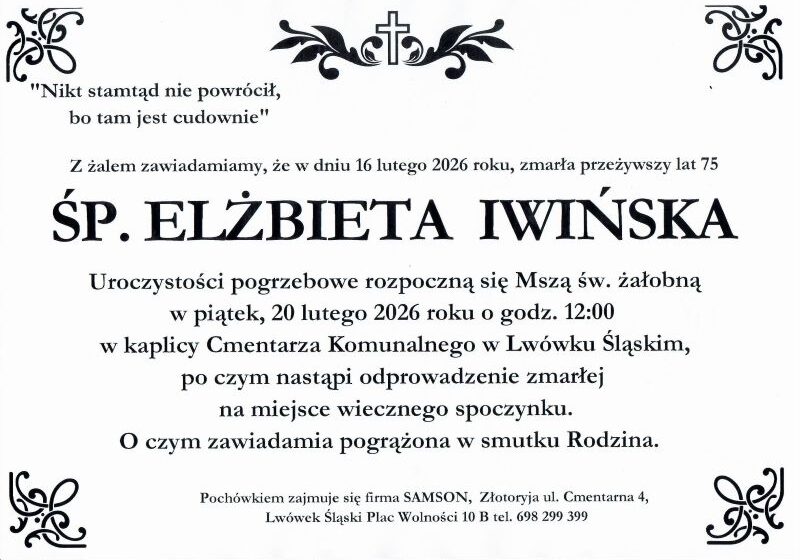  Odeszła Elżbieta Iwińska