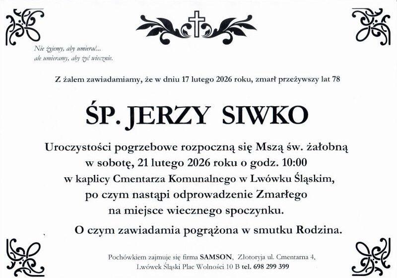  Odszedł Jerzy Siwko