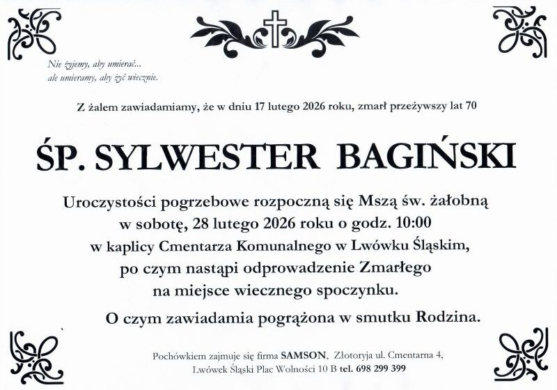  Odszedł Sylwester Bagiński