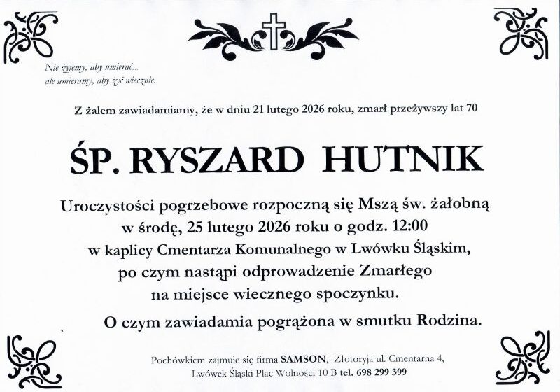  Odszedł Ryszard Hutnik