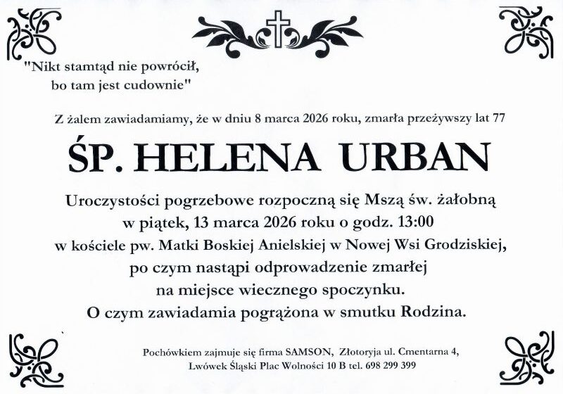 Odeszła Helena Urban