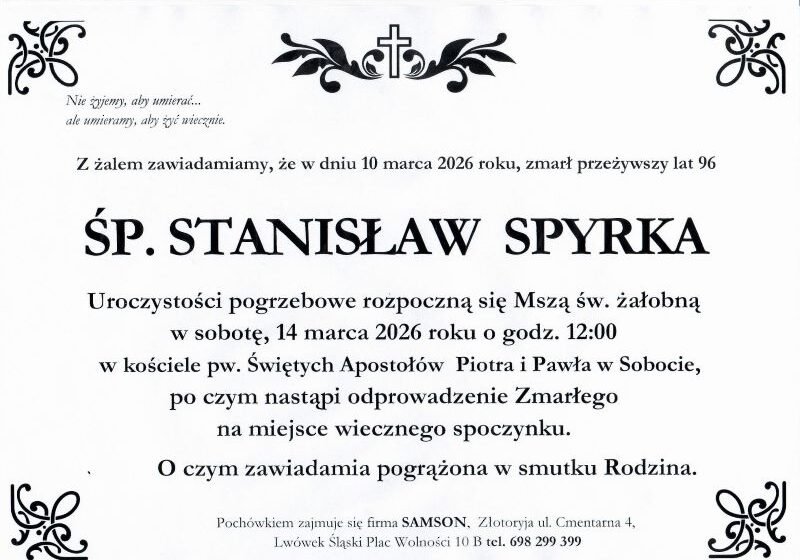  Odszedł Stanisław Spyrka