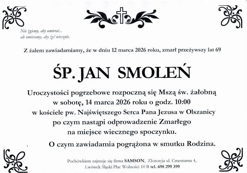 Odszedł Jan Smoleń