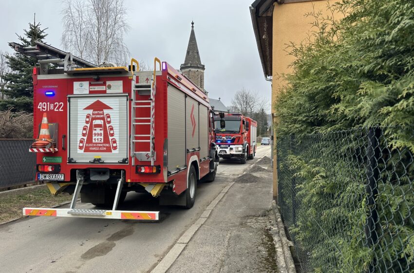  Pożar sadzy kominowej na Kościelnej we Wleniu