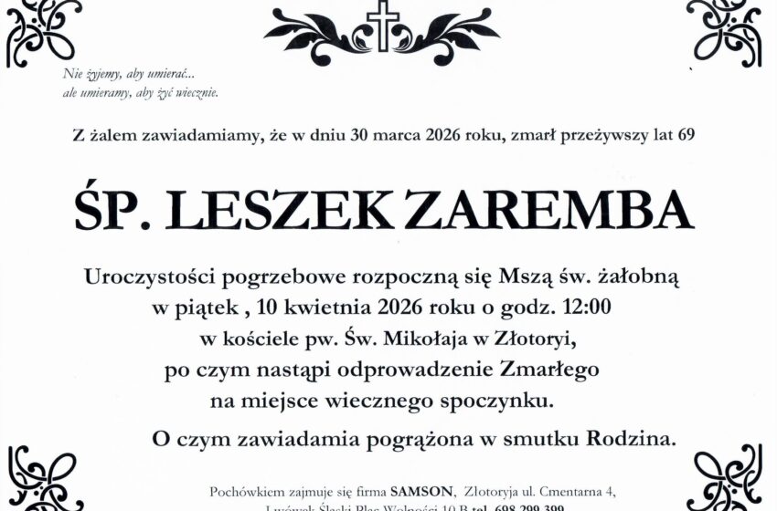  Odszedł Leszek Zaremba