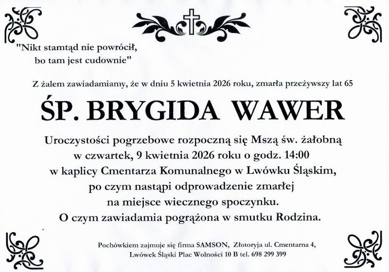  Odeszła Brygida Wawer