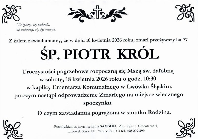  Odszedł Piotr Król