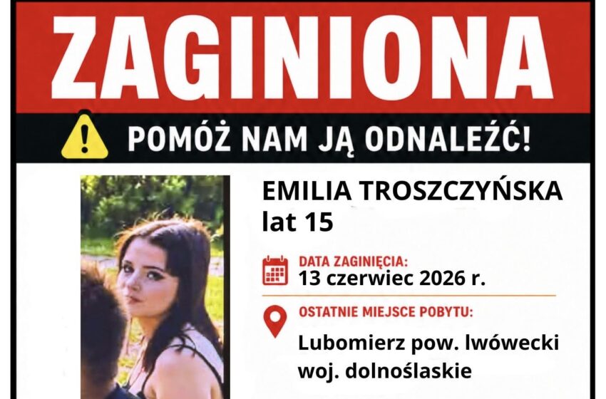  Zaginęła 15-letnia Emilia Troszczyńska z Lubomierza. Policja apeluje o pomoc