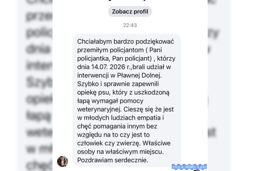  Policjanci pomogli rannemu psu. Mieszkanka dziękuje za empatię i profesjonalizm