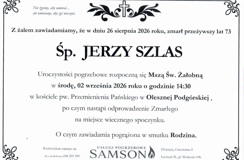 Odszedł JERZY SZLAS