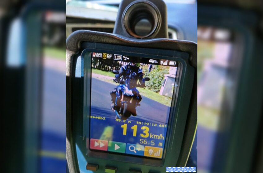  Pędził 113 km/h przez Pilchowice. Motocyklista stracił prawo jazdy