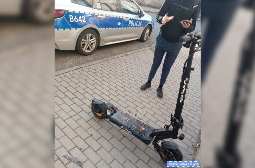  13-latek na hulajnodze elektrycznej nie zastosował się do znaku. Policjanci przypominają o przepisach