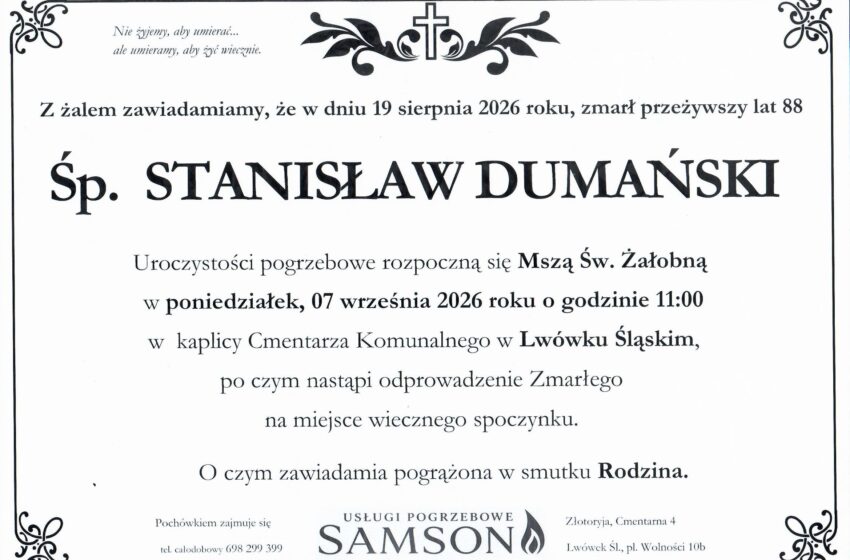 Odszedł STANISŁAW DUMAŃSKI