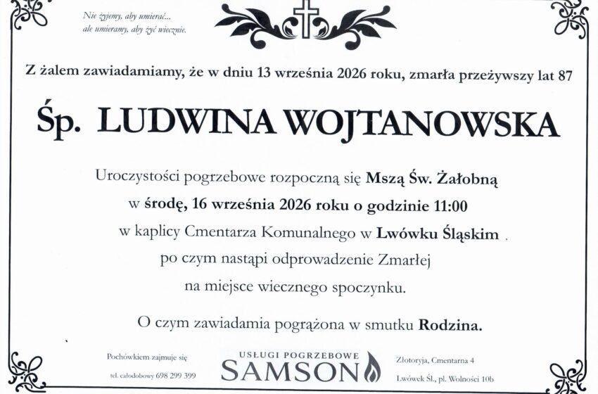  Odeszła LUDWINA WOJTANOWSKA