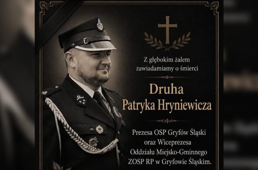  Nie żyje Patryk Hryniewicz. Prezes OSP Gryfów Śląski odszedł na wieczną służbę