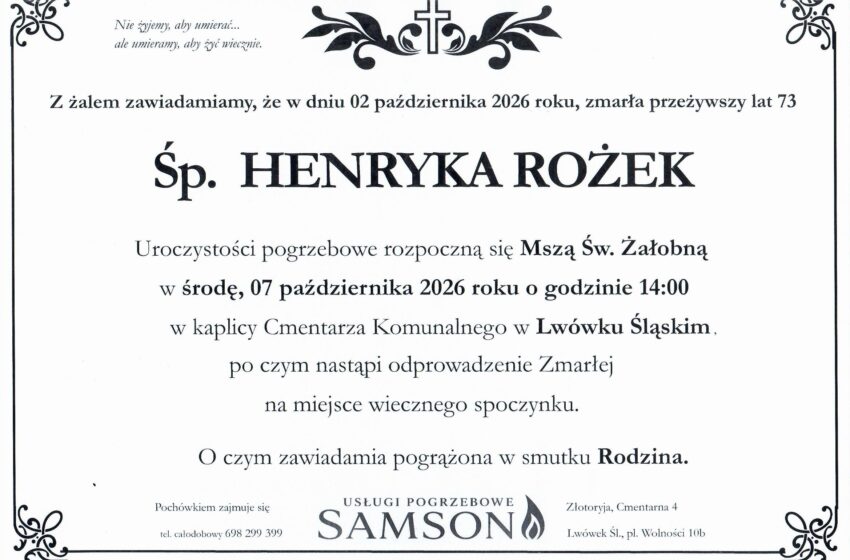 Odeszła HENRYKA ROŻEK